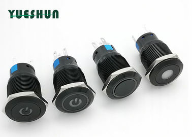 Chiny Aluminiowy podświetlany przycisk 12V 24V LED, wodoodporny wyłącznik wciskany fabryka