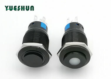 Chiny Zatrzaskowy aluminiowy przycisk 19mm Wysoka okrągła głowica Niebiesko-biała dioda LED Świeci fabryka