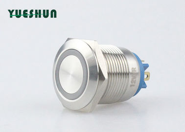 Chiny Chwilowy podświetlany przełącznik wciskany 19 mm Montaż na panelu LED z pierścieniem 12V 24V fabryka