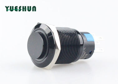 Chiny Czarny aluminiowy przełącznik przyciskowy 110 V 220 V Pierścień LED Podświetlany chwilowo dystrybutor