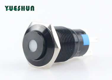 Chiny Aluminiowy metalowy przełącznik przyciskowy Niebieska czerwona kropka Typ LED Świeci 1NO 1NC fabryka